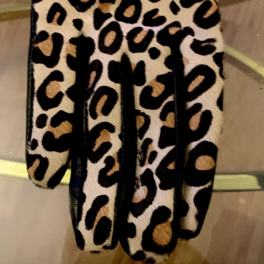 NEW FOWNES CALF SKIN LEATHER LEOPARD CASHMERE LINED GLOVES Xs-Sm
